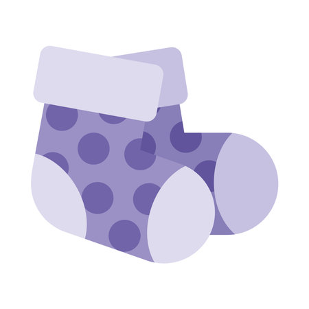 baby purple socks icon over white background, colorful design, vector illustrationのイラスト素材