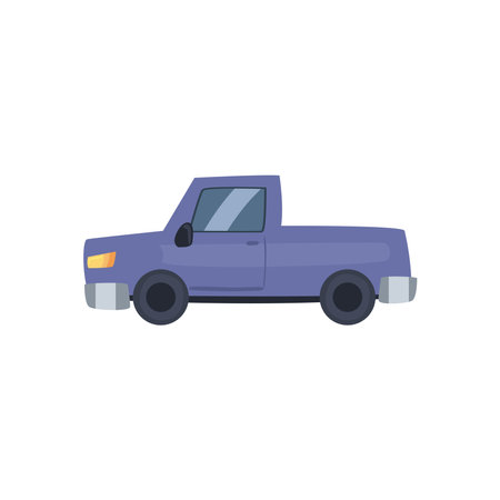 purple and pickup car design of Vehicle automobile auto and transportation theme Vector illustrationのイラスト素材