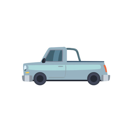 gray and pickup car design of Vehicle automobile auto and transportation theme Vector illustrationのイラスト素材