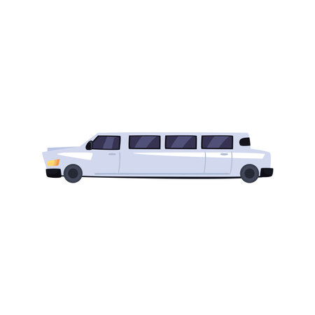 white and limousine car design of Vehicle automobile auto and transportation theme Vector illustrationのイラスト素材