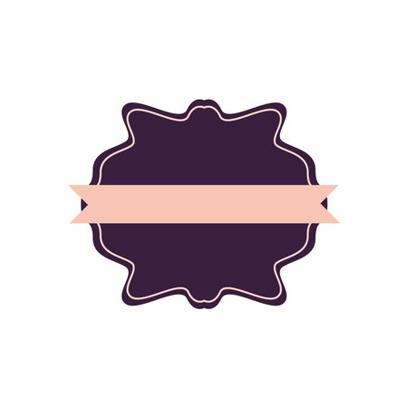 Vintage pink ribbon in front of frame design of retro and decorative theme Vector illustrationのイラスト素材