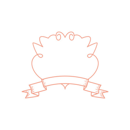 Vintage line label frame with ribbon design of retro and decorative theme Vector illustrationのイラスト素材