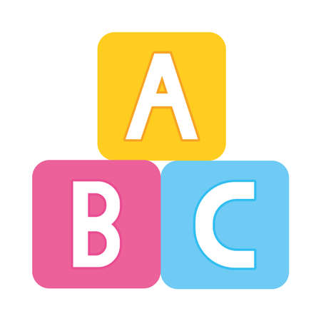 baby toys design, baby cubes icon over white background, colorful design, vector illustrationのイラスト素材