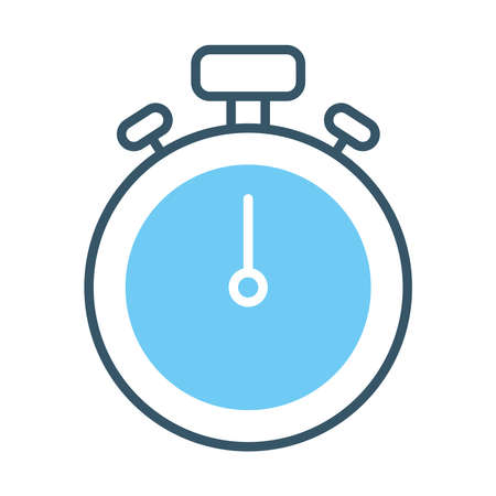 chronometer icon over white background, line style, vector illustrationのイラスト素材