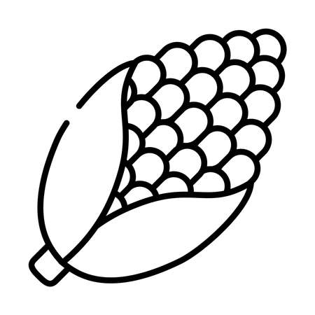 corn icon over white background, half line style, vector illustrationのイラスト素材