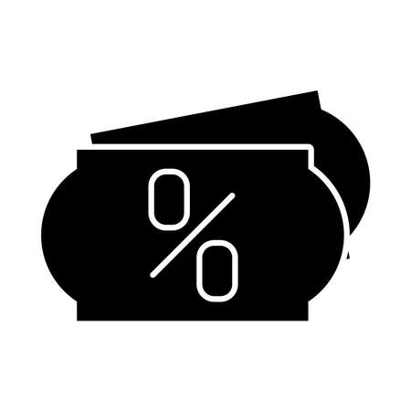 discount tags icon over white background, silhouette style, vector illustrationのイラスト素材