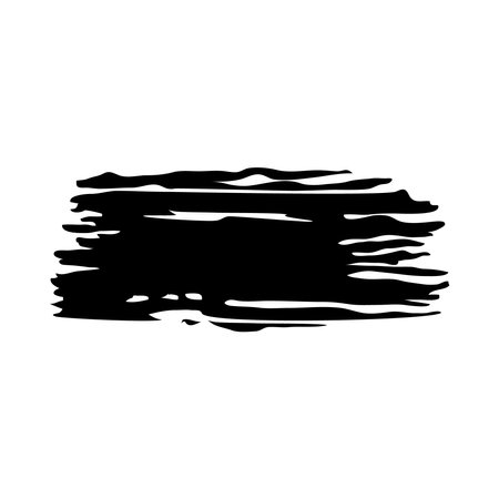 sketch of black ink brush stroke over white background, vector illustrationのイラスト素材