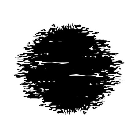 circular grunge brush stroke over white background, vector illustrationのイラスト素材