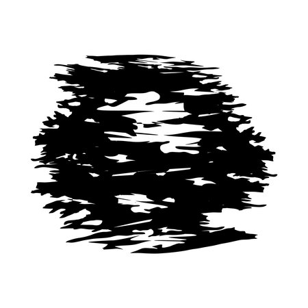 artistic black paint in circular shape over white background, vector illustrationのイラスト素材