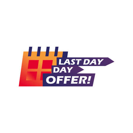 last day offer with calendar design, sale offer shopping and discount theme Vector illustrationのイラスト素材
