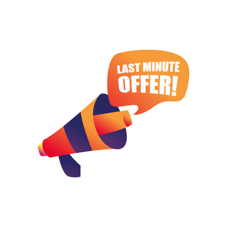 last minute offer with megaphone design, sale offer shopping and discount theme Vector illustrationのイラスト素材