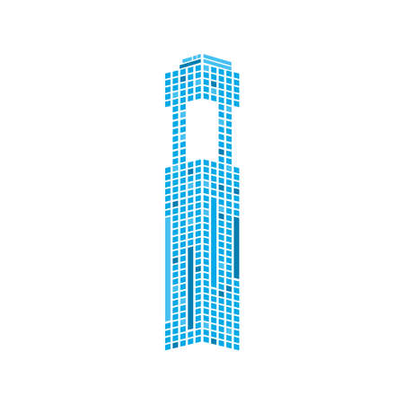 building with windows of city design, architecture urban modern downtown contemporary metropolis exterior and construction theme Vector illustrationのイラスト素材