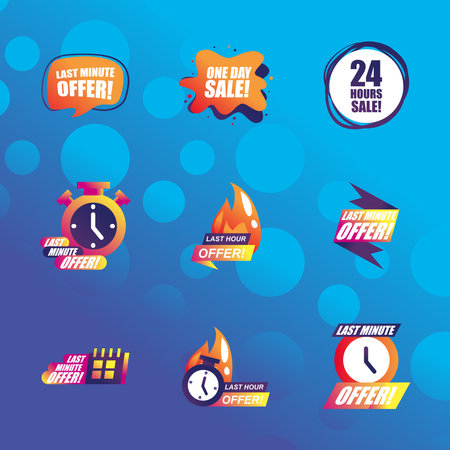 sale and offer banners icon set design, shopping and discount theme Vector illustrationのイラスト素材