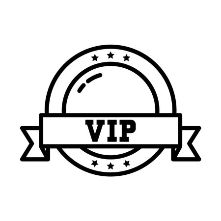 vip seal stamp icon over white background, line style, vector illustrationのイラスト素材