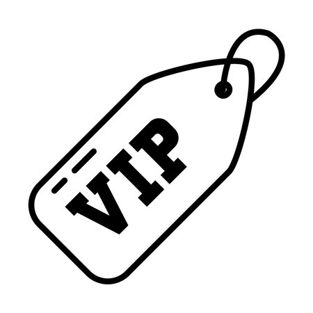 Vip tag icon over white background, line style, vector illustrationのイラスト素材