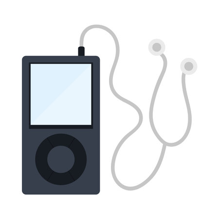portable music player icon over white background, colorful design, vector illustrationのイラスト素材