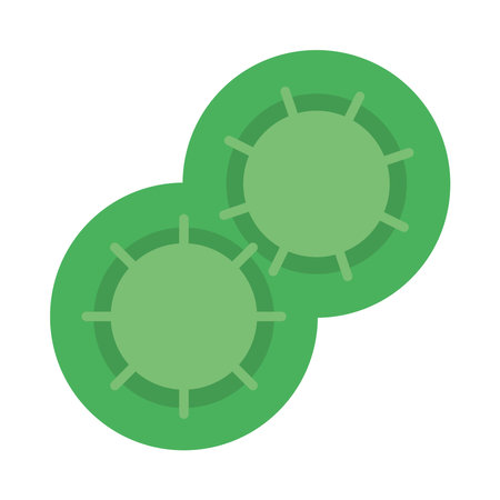 green bacteria Disease causing over white background, colorful design, vector illustrationのイラスト素材