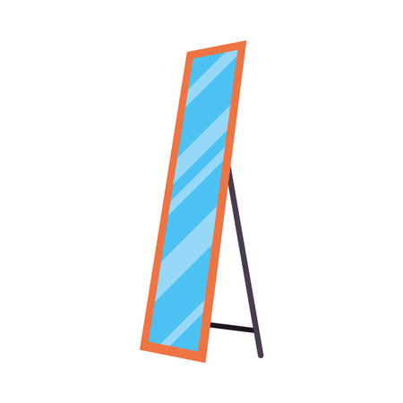 floor mirror icon over white background, flat style, vector illustrationのイラスト素材