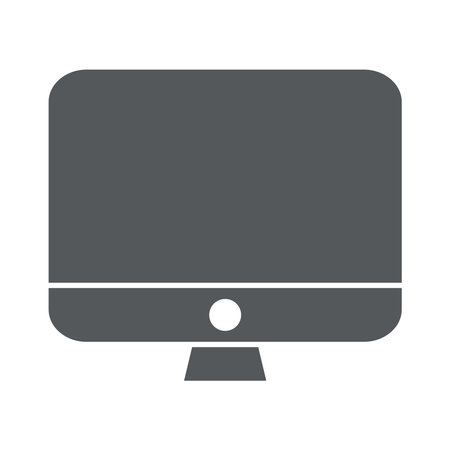 computer monitor icon over white background, silhouette style, vector illustrationのイラスト素材