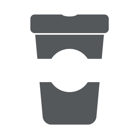 coffee cup icon over white background, silhouette style, vector illustrationのイラスト素材