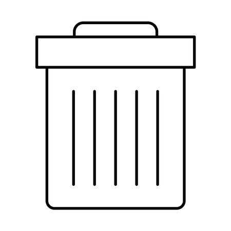 trash can icon over white background, line style, vector illustrationのイラスト素材