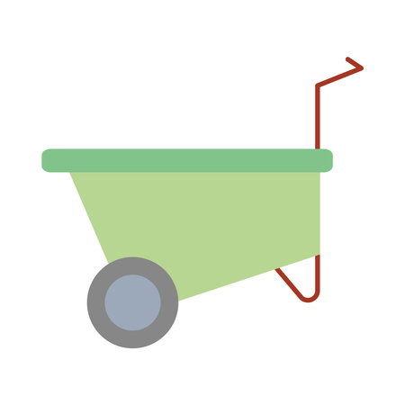 wheelbarrow tool icon over white background, flat style, vector illustrationのイラスト素材