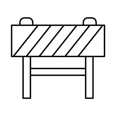 construction barrier icon over white background, line style, vector illustrationのイラスト素材