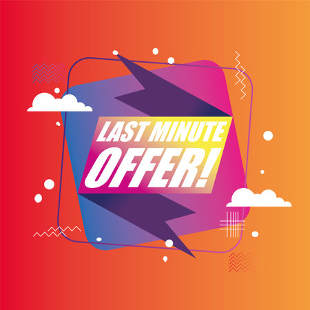last minute offer in gradient ribbon design, sale offer shopping and discount theme Vector illustrationのイラスト素材