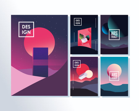 Abstract backgrounds symbol set designs, Art and wallpaper theme Vector illustrationのイラスト素材