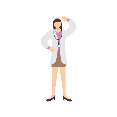 medical doctor woman design of care health and emergency theme Vector illustrationのイラスト素材
