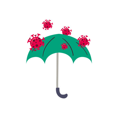 covid 19 virus on umbrella design of 2019 ncov cov and coronavirus theme Vector illustrationのイラスト素材