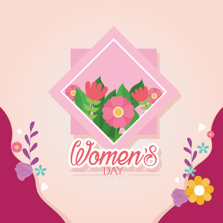 Womens day with flowers design of Woman empowerment theme Vector illustrationのイラスト素材