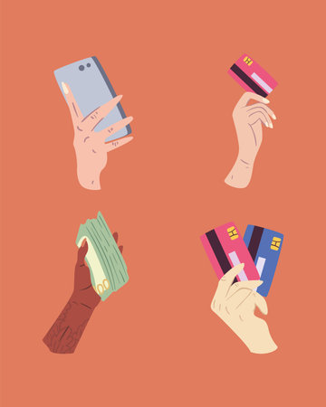 Shopping and money icon bundle design of commerce and market theme Vector illustration