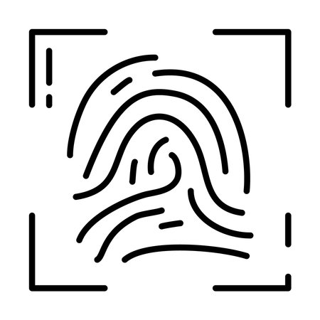 fingerprint scan icon over white background, half line style, vector illustrationのイラスト素材