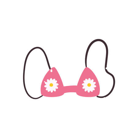Summer bikini with flowers design, vacation and tropical theme Vector illustrationのイラスト素材