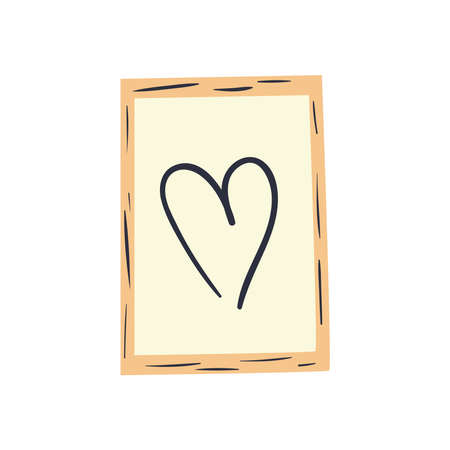Heart in frame design of love passion and romantic theme Vector illustrationのイラスト素材