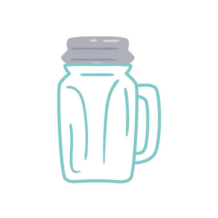glass jar with handle design of drink beverage liquid and refreshment theme Vector illustrationのイラスト素材