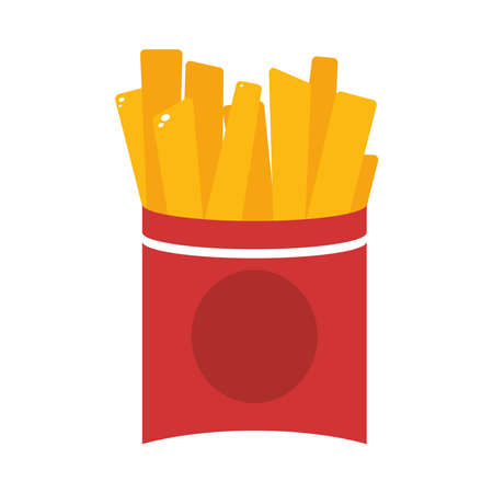 french fries box icon over white background, colorful design, vector illustrationのイラスト素材
