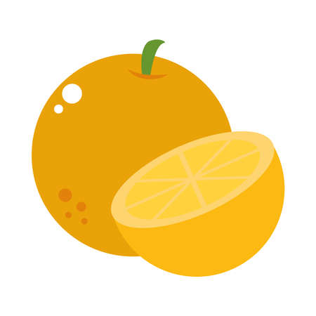 orange fruit icon over white background, colorful design, vector illustrationのイラスト素材
