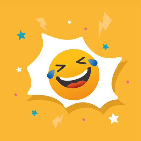 Smiling emoji face design, Emoticon cartoon expression and social media theme Vector illustrationのイラスト素材