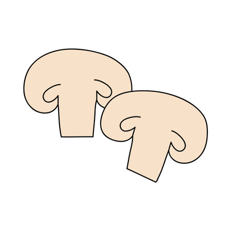 mushroom slices icon over white background, flat style, vector illustrationのイラスト素材