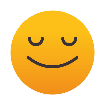 emoji peaceful face icon over white background, colorful design, vector illustrationのイラスト素材