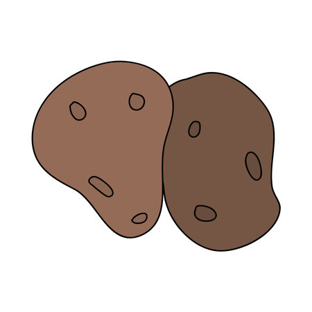 potatoes vegetables icon over white background, flat style, vector illustrationのイラスト素材