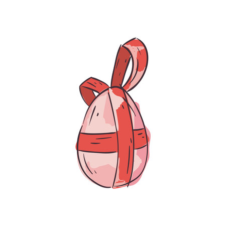 Happy easter egg with bow design, Spring decoration holiday and season theme Vector illustrationのイラスト素材
