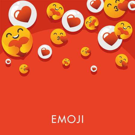 in love emojis faces set design, Emoticon cartoon expression and social media theme Vector illustrationのイラスト素材