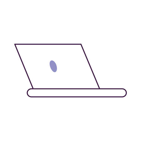 laptop computer icon over white background, colorful design, vector illustrationのイラスト素材