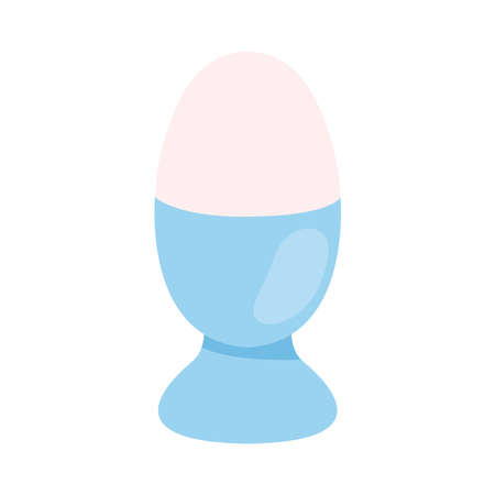 boiled egg on stand icon over white background, colorful design, vector illustrationのイラスト素材
