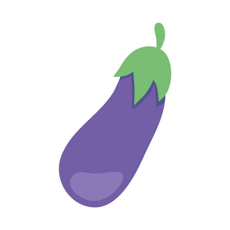 eggplant vegetable icon over white background, colorful design, vector illustrationのイラスト素材