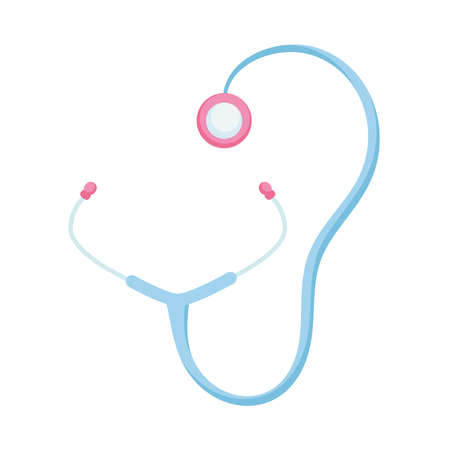 medical stethoscope icon over white background, colorful design, vector illustrationのイラスト素材
