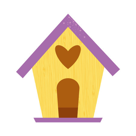 cute bird house icon over white background, colorful design, vector illustrationのイラスト素材
